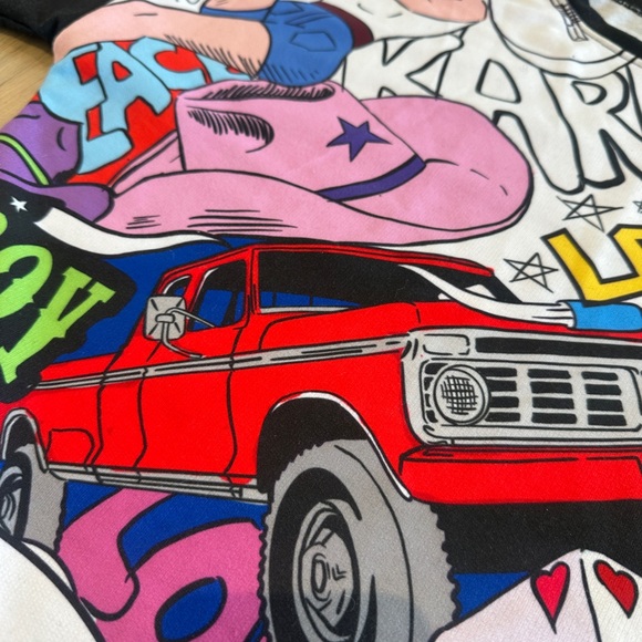 ROCK ‘N KARMA Pocket Sweatshirt Dress - Cowgirl Print Size L - Picture 11 of 13